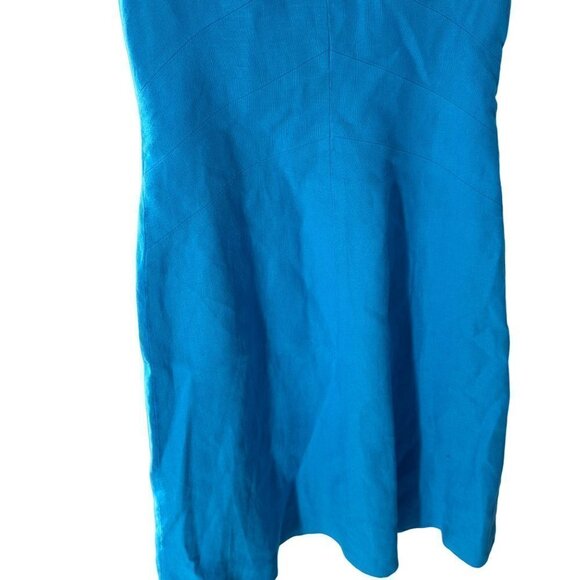 Talbots Petites Sleeveless V-Neck Zipper Back Irish Linen Blue Size 2 - Picture 3 of 14